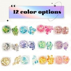 Fluorescent Paillette,Lumineuse Paillettes Gel,Lumineuse Paillettes Visage Festival Gel,12 Couleurs Maquillage Paillettes Set