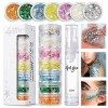 Lucktao 7 Boites de Maquillage Paillettes Set,Gel Paillettes Visage,Body Glitter, Sequins Glitter,Sirène Paillette,Paillette 