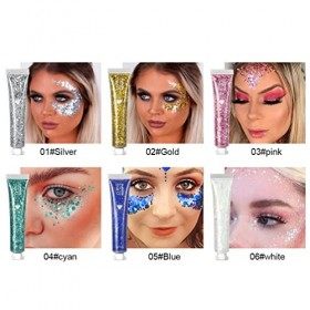 6 Couleurs Corps Glitter Gel Mrettick Sirène Échelle Paillettes Paillettes Cosmétique Visage Cheveux Ongles Maquillage Paille