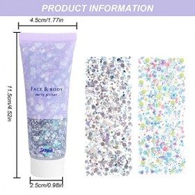 Chunky Glitter, Gel Glitter Body, Gel Spray Paillette Corps, Paillettes Pour Le Visage, Paillettes Maquillage Gel, Gel à Pail