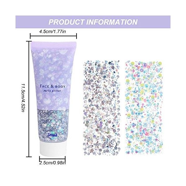 Chunky Glitter, Gel Glitter Body, Gel Spray Paillette Corps, Paillettes Pour Le Visage, Paillettes Maquillage Gel, Gel à Pail