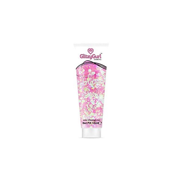 GlitzyGurl Gel cosmétique pour le visage le corps et les cheveux à paillettes holographiques Cotton Candy 12 ml