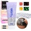 Hereneer Sirène Paillettes 50ml, Paillettes Lumineuses 10ml, Chunky Glitter Body Gel pour Visage Cheveux Ongles, Festival Gli