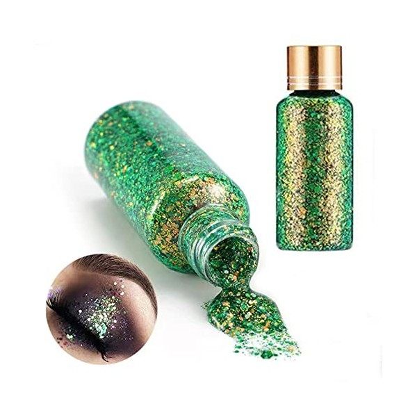 30ml Body Glitter Gel CaméLéOn Paillettes Holographiques Gel Paillettes Visage Pour Le Visage, Le Corps Et Les LèVres Rouge