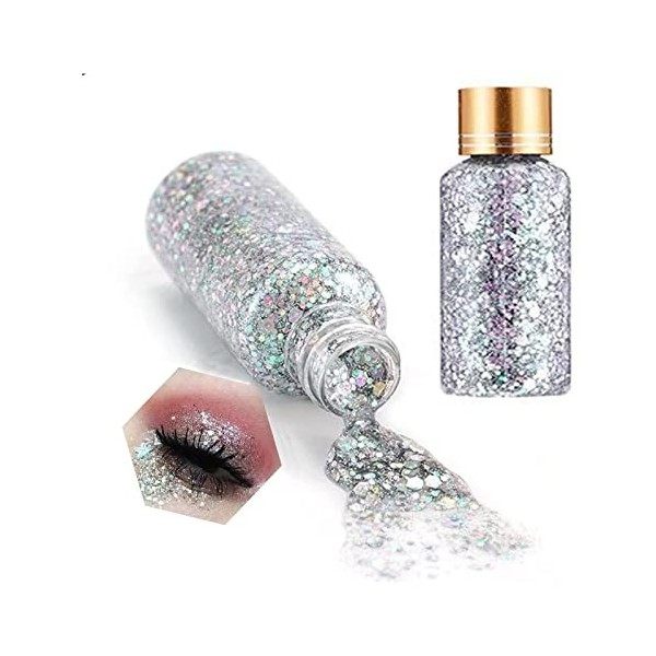 30ml Body Glitter Gel CaméLéOn Paillettes Holographiques Gel Paillettes Visage Pour Le Visage, Le Corps Et Les LèVres Rouge