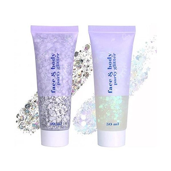 Riceel Glitter Gel Glitter Body Gel Festival Glitter Cosmétique Visage Cheveux Ongles Maquillage Sirène Paillettes Liquide Fa