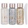 9PCS Body Glitter Gel, Sliver Face Glitter Festival, Mermaid Sequins Chunky Glitter, Body Lotion Glitter Liquid Eyeshadow, po