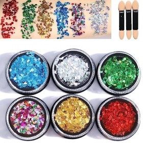Paillettes Visage Festival 6 Couleurs Chunky Paillette Cheveux Gel Paillette Corps Glitter Body Gel pour Musical Party Masque