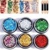 Paillettes Visage Festival 6 Couleurs Chunky Paillette Cheveux Gel Paillette Corps Glitter Body Gel pour Musical Party Masque