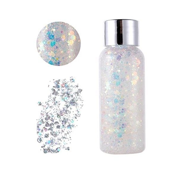 Body Glitter Gel Chunky Paillettes Visage Holographique Sparkling Sirène Paillettes Glitter Liquide Paillettes Liquide Fard à