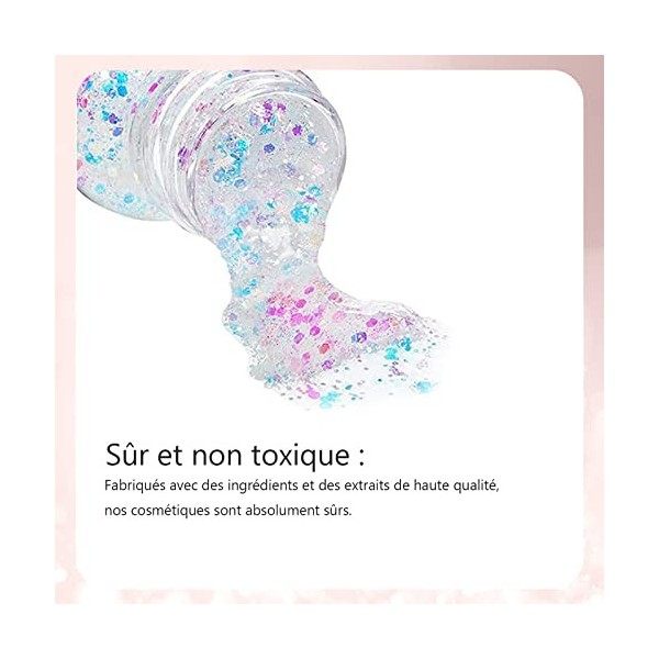 Body Glitter Gel Chunky Paillettes Visage Holographique Sparkling Sirène Paillettes Glitter Liquide Paillettes Liquide Fard à