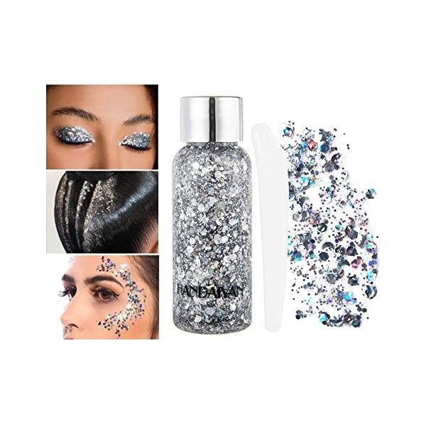 Paillettes cosmétiques Chunky Glitter Liquide Paillettes liquides Glitter Body Gel Festival Glitter Cosmétique Visage Cheveux