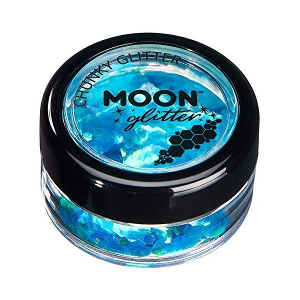 Paillettes rondes irisées par Moon Glitter Paillette Lune – 100% de paillettes cosmétique pour le visage, le corps, les ong