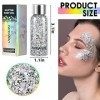 2 Couleurs Paillettes Visage, Paillettes Cheveux, Gel Glitter Hair, Paillette Maquillage, Paillette Visage Festival pour Corp