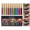 BEAUTY GLAZED 10 pièces Set Shimmer Eyeliner Smoky Long Lasting Paillette Eyeliner liquid Glitter Waterproof Liquid Eye liner