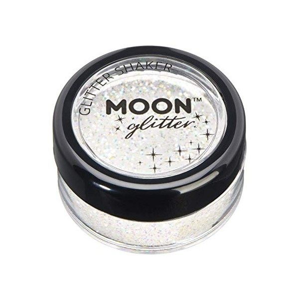 Shaker brillant iridescent par Moon Glitter Paillette Lune – 100% de paillettes cosmétique pour le visage, le corps, les on