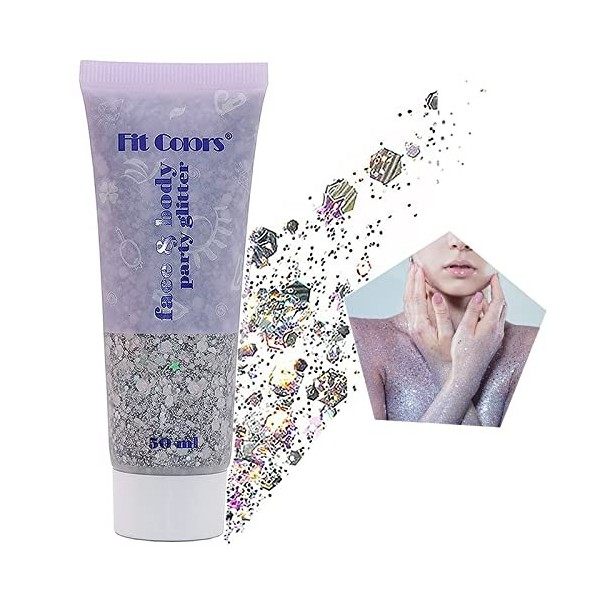 Paillettes Chunky Glitter Gel Body Ongles Visage Paillettes Sequin Sparkling FêTe Maquillage DéCoration Glitter 50ml