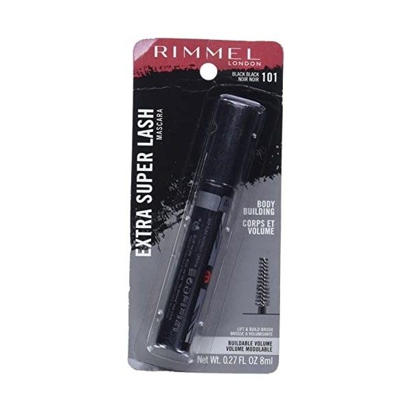 Rimmel - Mascara Extra Super Lash - Mascara Tout-en-Un - Volume, Longueur et Séparateur - 101 Black - 8ml