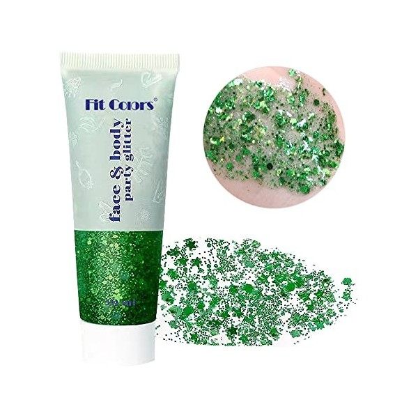 Chunky Glitter Gel,Glitter Body Gel 50ml,Cosmétique Liquide Fard À Paupières,Cosmétique Paillette Pour Corps,Visage Cheveux O