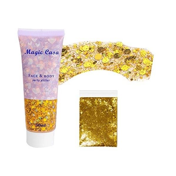 Chunky Glitter Gel Glitter Body Gel,Sirène Paillettes Chunky Glitter,Cosmétique Visage Cheveux Ongles,Paillettes Corps Liquid