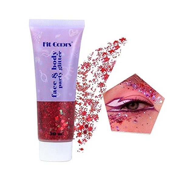 Paillettes Chunky Glitter Gel Body Ongles Visage Paillettes Sequin Sparkling FêTe Maquillage DéCoration Glitter 50ml