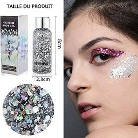 XOPOZON 5 Populaire Couleurs Sirène Paillettes, Sparkling Chunky Glitter Liquide Fard À Paupières Glitter Body Gel pour Cosmé