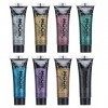 Gel holographique paillettes pour le visage et le corps par Moon Glitter - 12ml - Assortiment de 8 couleurs - Pailleté pour v