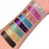 Gel holographique paillettes pour le visage et le corps par Moon Glitter - 12ml - Assortiment de 8 couleurs - Pailleté pour v