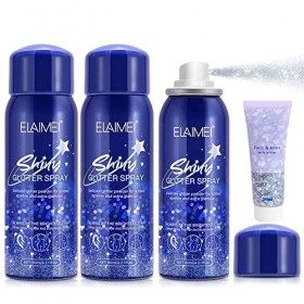 Glitter Spray 3PCS Spray Paillette Cheveux Spray Paillette Corps Spray Paillette Vetement Spray Paillettes Pour Textile SéCha