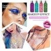 Glitter Face Sirène Paillettes Paillettes: 8 couleurs Paillettes pour le corps Paillettes fluorescentes, Maquillage Longue Te