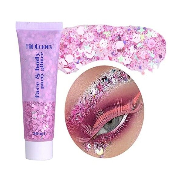 Gel scintillant holographique pour le visage et le corps, gel liquide scintillant pour le visage, les yeux, les cheveux, les 