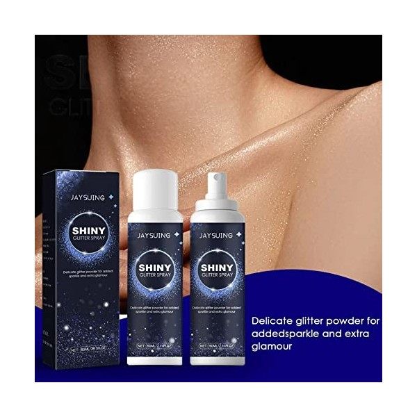 Jasufud Spray Scintillant pour Cheveux - Spray Scintillant pour Cheveux et Corps - Paillettes de Maquillage légères pour Le C