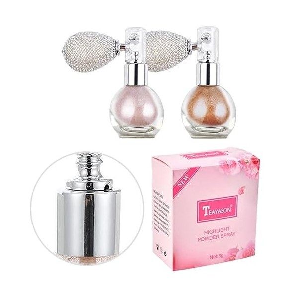 MKNZOME Spray Paillette Corps, Spray Paillette Cheveux Poudre Libre Spray Scintillant Poudre Scintillante Maquillag Pour Chev