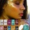 10 boîtes Gel pailleté pour le corps, Face Glitters Glue Mermaid Sequins Auto-adhésif Fard à paupières liquide scintillant, M