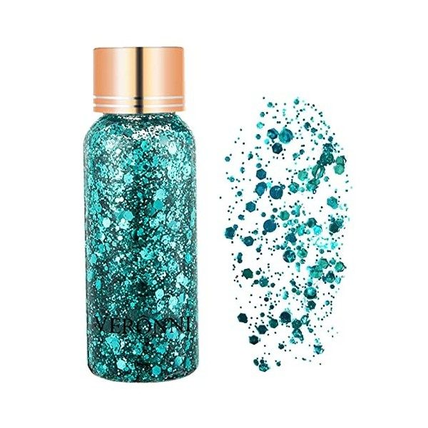 Gel scintillant visage et corps,Chunky Glitter Maquillage Sirène Paillettes Yeux Cheveux Ongles Glitter Gel - Cadeaux danniv