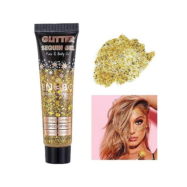 Kit de gel scintillant pour cheveux | Corps scintillant longue durée - Corps, maquillage scintillant pour le visage, peinture