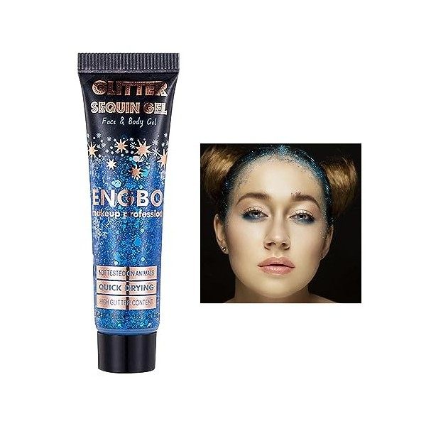 Kit de gel scintillant pour cheveux | Corps scintillant longue durée - Corps, maquillage scintillant pour le visage, peinture