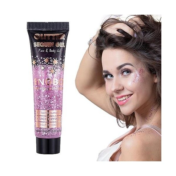 Gel scintillant pour le corps,Gel scintillant pour cheveux | Gel scintillant pour le visage et les cheveux avec paillettes, 1