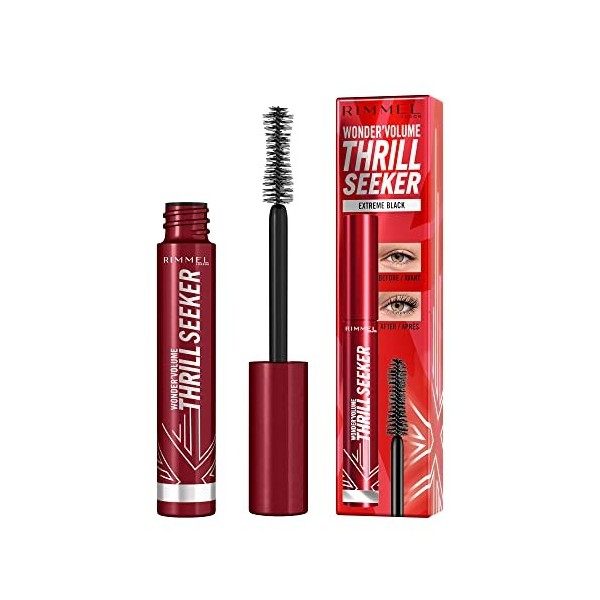 Rimmel - WonderVolume Thrill Seeker Mascara - Extreme Black - Volume instantané et longueur extrême -8 ml