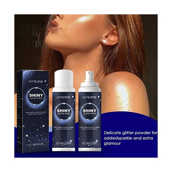 Spray scintillant 60ml | Paillettes corporelles holographiques de qualité cosmétique pour femmes - Spray scintillant brillant