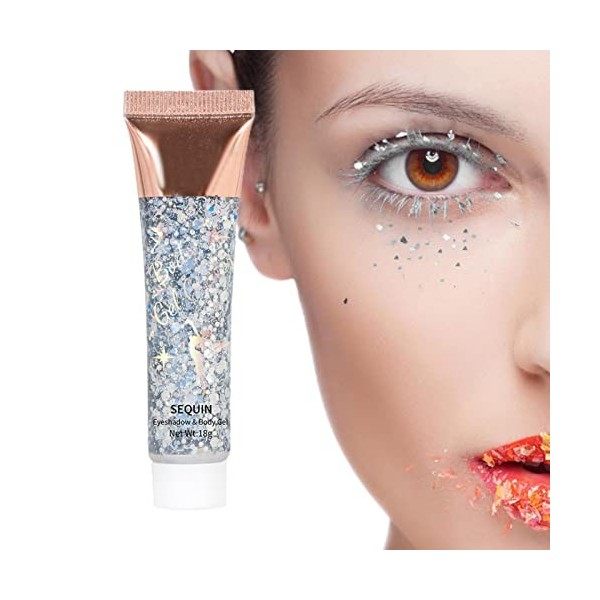 Gel de paillettes scintillantes | Gel scintillant pour le maquillage du corps | Outil de décoration de maquillage facile à ap