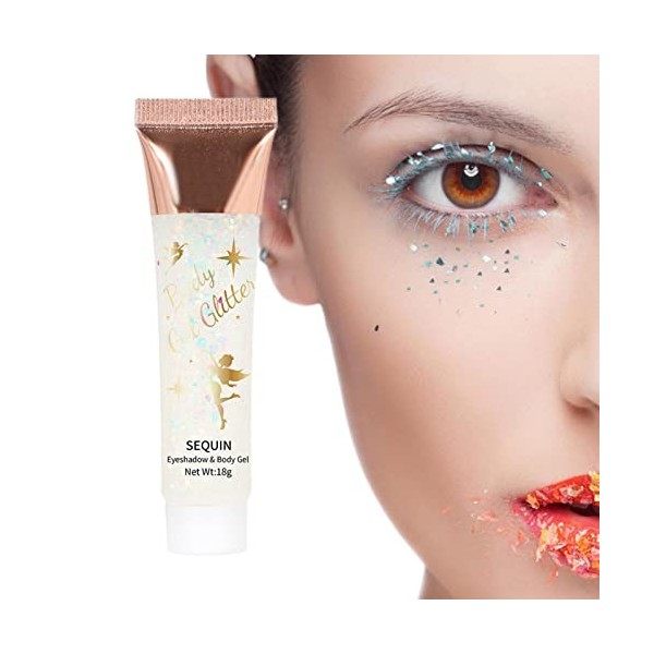 Gel de paillettes scintillantes | Gel scintillant pour le maquillage du corps | Outil de décoration de maquillage facile à ap