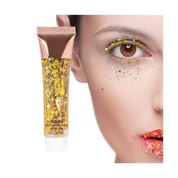 Gel de paillettes scintillantes | Gel scintillant pour le maquillage du corps | Outil de décoration de maquillage facile à ap