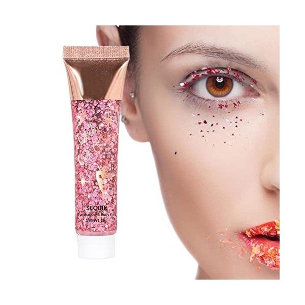 Gel de paillettes scintillantes | Gel scintillant pour le maquillage du corps | Outil de décoration de maquillage facile à ap