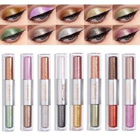 Holzsammlung 16 Couleurs Fard à Paupière Liquide Paillette,fard à paupières scintillant de diamant métallique, kits de maquil