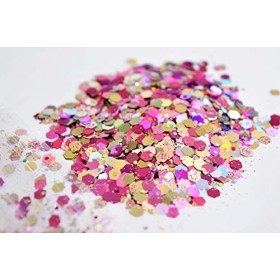 Lot de 15 mélanges de paillettes en sachet de 5 g comprenant des pièces épaisses, fines et mélangées pour le visage, les yeux