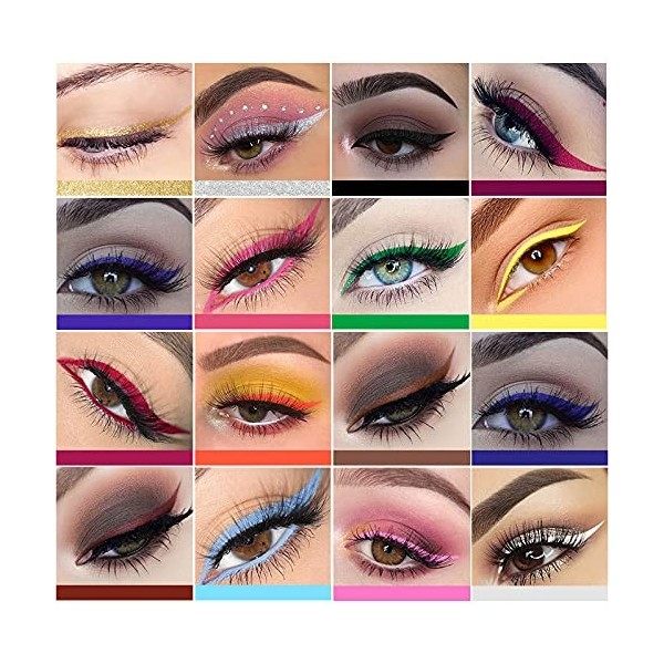 15 Couleurs Neon Eyeliner Pen Water Matte Anti-taches Crayon Eyeliner Liquide Coloré Glitter Rainbow High Précise Eyeliners S