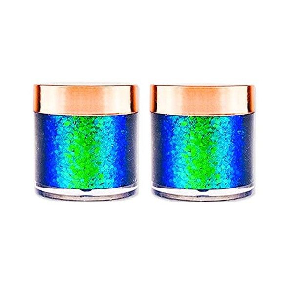 GL-Turelifes Chameleon Body Glitter Gel Set de 2 Fard à paupières Chameleon Sparkling Chunky Glitter pour les yeux, le visage