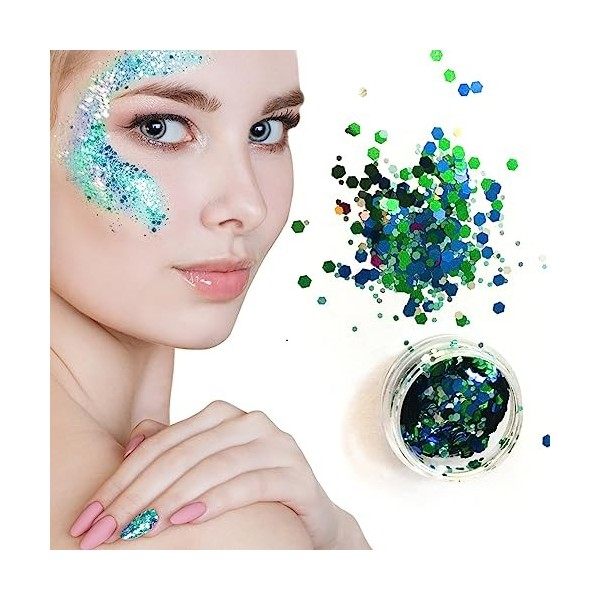 Paillettes cosmétiques pour le visage, les yeux, le corps, les cheveux, la licorne et les loisirs créatifs doré soleil 