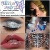 Gel de paillettes pour le corps, 1,1 oz Shiny Safe Face Body Glitter Gel Maquillage pour les yeux et les lèvres pour la perfo